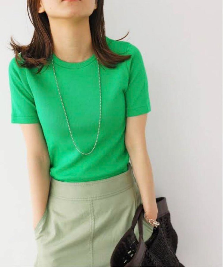 AURALEE LUSTER Rib T-Shirt for IENA Exclusive SS22 Green Size 1 Japan (Pre-loved)