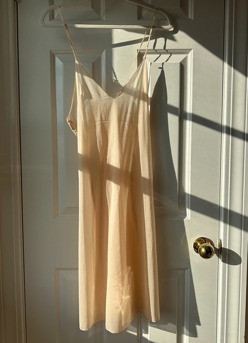Vintage PRADA peach sheer slip dress